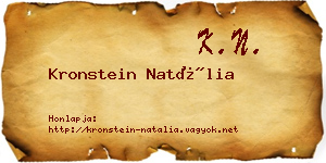 Kronstein Natália névjegykártya