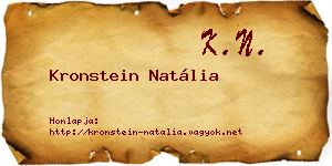 Kronstein Natália névjegykártya